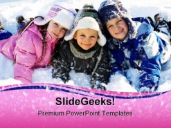 Winter Children PowerPoint Background And Template 1210