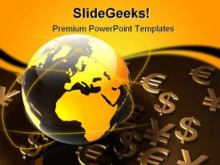 World Currency Globe PowerPoint Template 0610