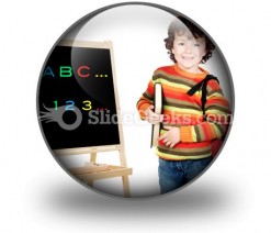 Adorable Child Studying PowerPoint Icon C