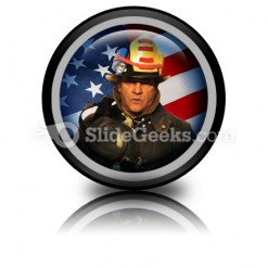 American Firefighter PowerPoint Icon Cc