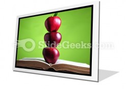 Apples On Book PowerPoint Icon F