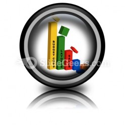 Bar Graph Slashed PowerPoint Icon Cc