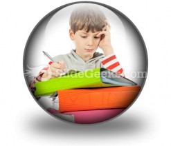 Boy With Books PowerPoint Icon C