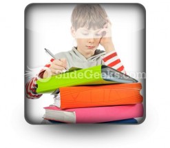 Boy With Books PowerPoint Icon S