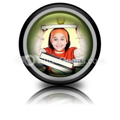 Child Girl Studying PowerPoint Icon Cc
