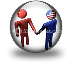 Chinese American Meeting PowerPoint Icon C