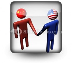 Chinese American Meeting PowerPoint Icon S