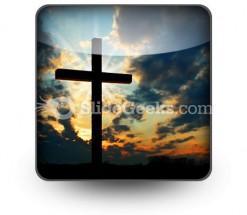 Cross At Sunset PowerPoint Icon S