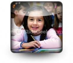 Girl Studying PowerPoint Icon S