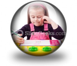 Little Girl Drawing PowerPoint Icon C