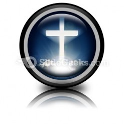White Cross In Sky PowerPoint Icon Cc