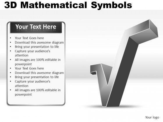3d Mathematical Symbols PowerPoint Presentation Slides