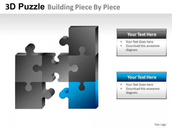 3d Puzzle Building Piece By PowerPoint Presentation Slides