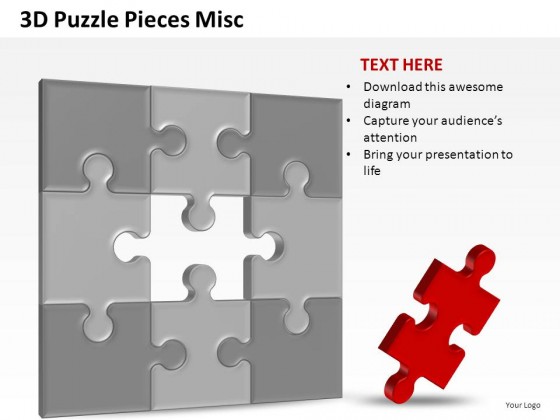 3d Puzzle Pieces Misc PowerPoint Presentation Slides
