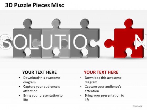 3d Puzzle Pieces Misc PowerPoint Presentation Slides