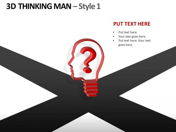 3d Thinking Man Style 1 PowerPoint Presentation Slides