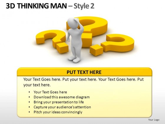 3d Thinking Man Style 2 PowerPoint Presentation Slides