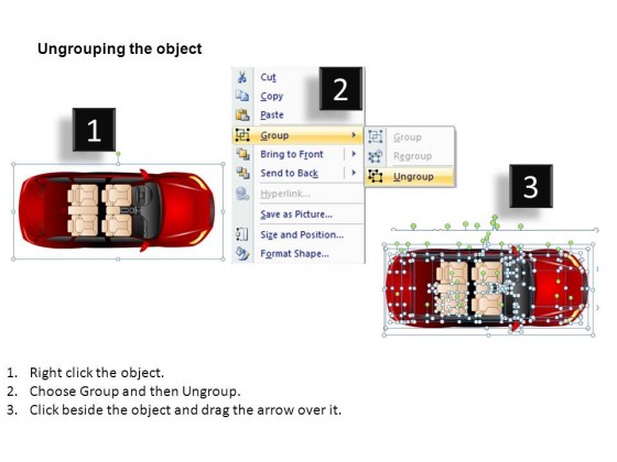 4 Door Red Car Top View PowerPoint Presentation Slides