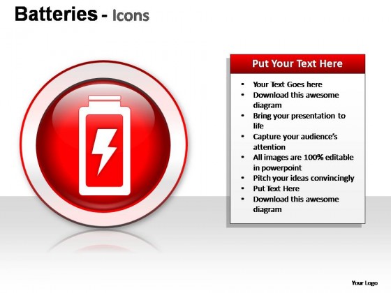 Batteries Icons PowerPoint Presentation Slides