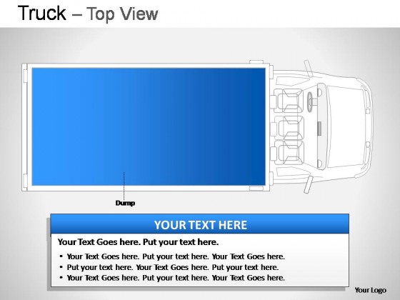 Blue Truck Top View PowerPoint Presentation Slides