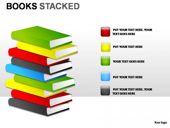 Books Stacked PowerPoint Presentation Slides