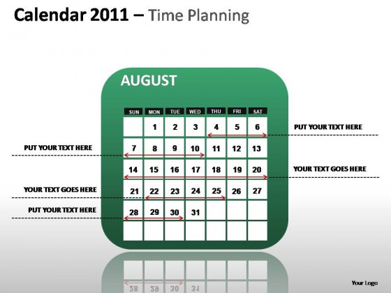 Calendar 2011 Time Planning PowerPoint Presentation Slides