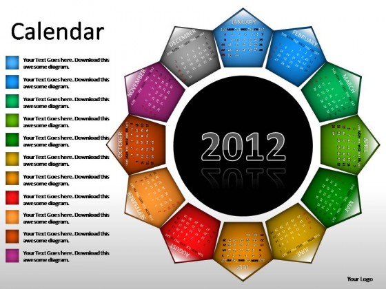 Calendar 2012 PowerPoint Presentation Slides