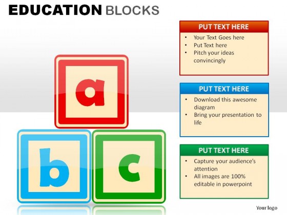Education Blocks PowerPoint Presentation Slides