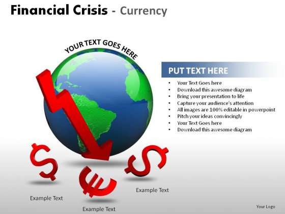 Financial Crisis Currency PowerPoint Presentation Slides