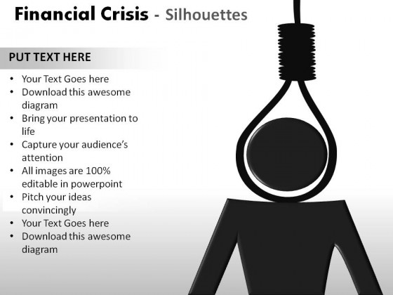 Financial Crisis Silhouettes PowerPoint Presentation Slides