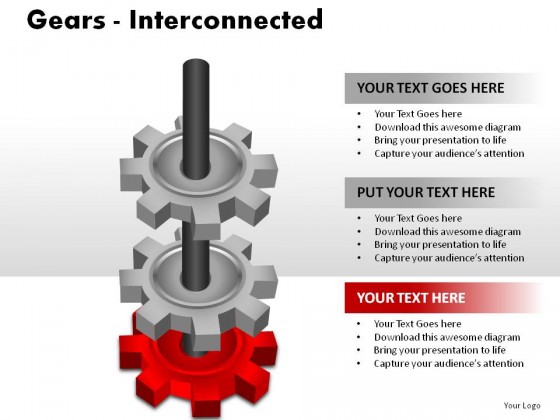 Gears Interconnected PowerPoint Presentation Slides