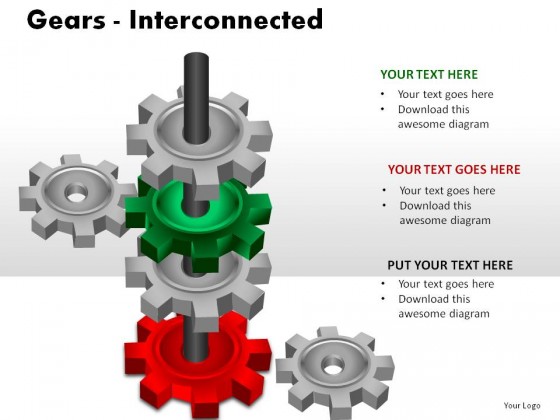 Gears Interconnected PowerPoint Presentation Slides