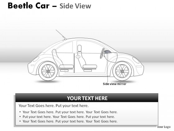 Green Beetle Car Side View PowerPoint Presentation Slides