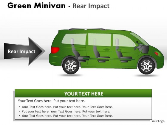 Green Minivan Side View PowerPoint Presentation Slides