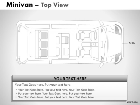 Green Minivan Top View PowerPoint Presentation Slides
