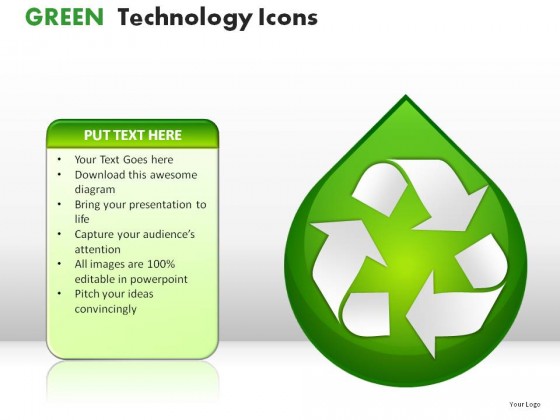 Green Technology Icons PowerPoint Presentation Slides