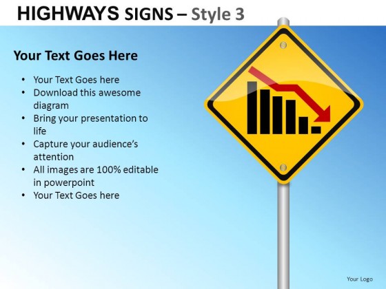 Highway Signs Style 3 PowerPoint Presentation Slides