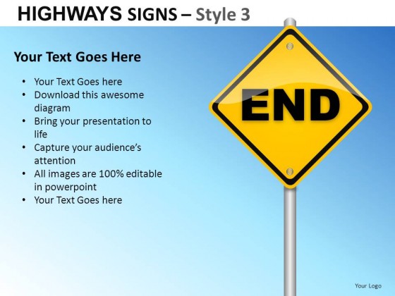 Highway Signs Style 3 PowerPoint Presentation Slides