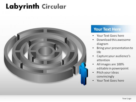 Labyrinth Circular PowerPoint Presentation Slides