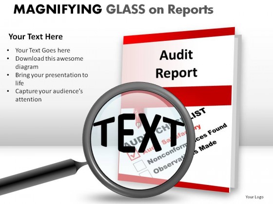 Magnifying Glass On Reports PowerPoint Presentation Slides