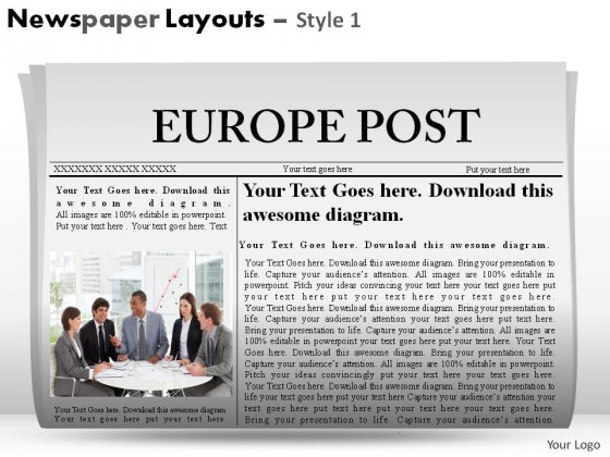 Newspaper Layouts Style 1 PowerPoint Presentation Slides