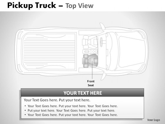 Pickup Brown Truck Top View PowerPoint Presentation Slides