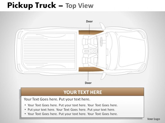 Pickup Brown Truck Top View PowerPoint Presentation Slides