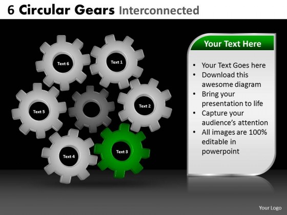 PowerPoint Template Business Circular Gears Ppt Slides