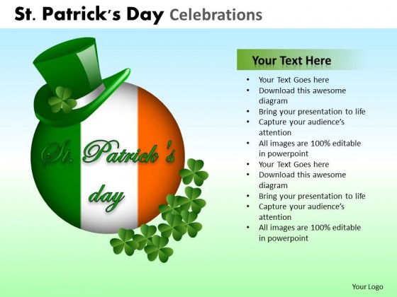 PowerPoint Template Chart Patricks Day Celebrations Ppt Slides