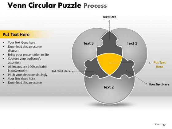 PowerPoint Template Chart Venn Circular Puzzle Process Ppt Slides