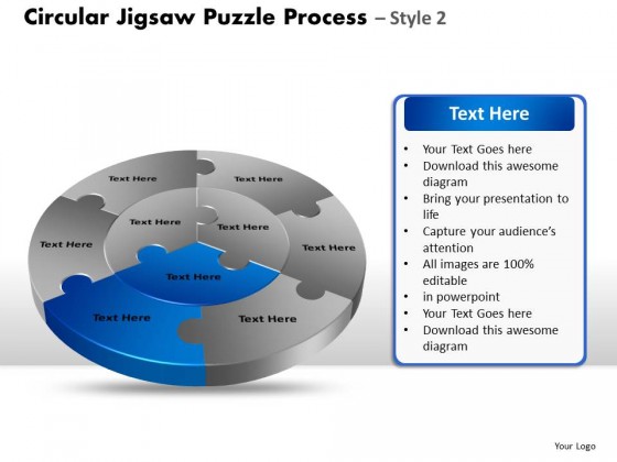 PowerPoint Template Company Circular Jigsaw Puzzle Process Ppt Slides