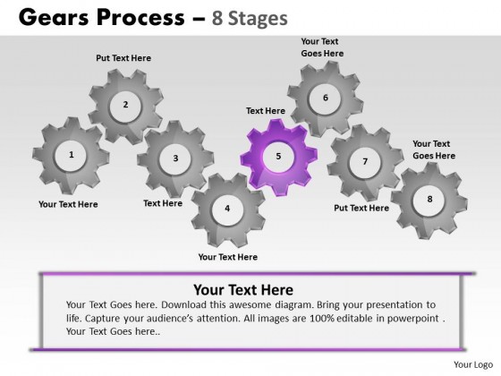 PowerPoint Template Company Gears Process Ppt Slides