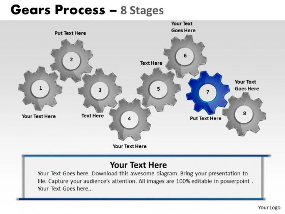 PowerPoint Template Company Gears Process Ppt Slides