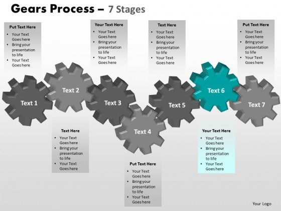 PowerPoint Template Diagram Gears Process Ppt Slides